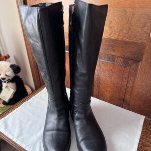 Isaac Mizrahi Black Leather Riding Boots 9.5 - Wide Calf